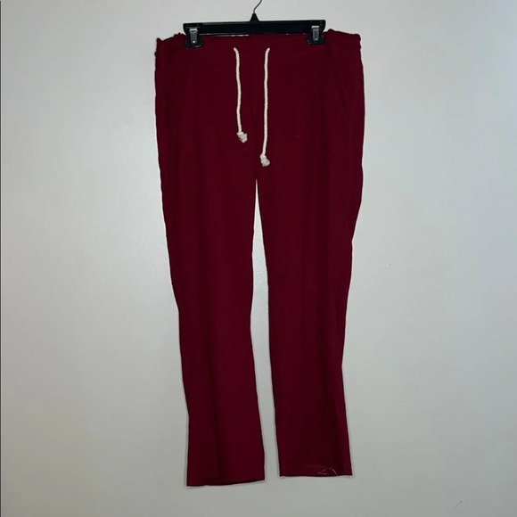 Roxy Red Linen Pants Size Medium - Picture 2 of 8